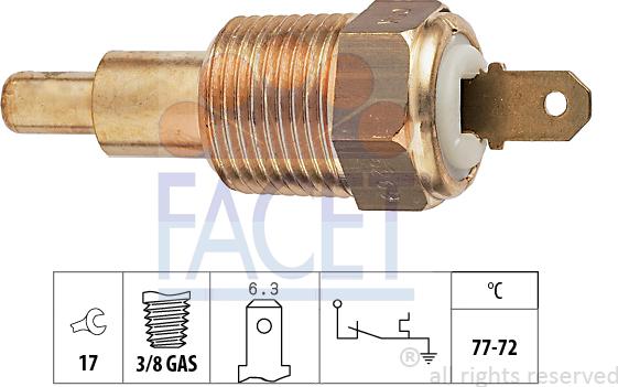 FACET 7.5269 - Термовимикач, вентилятор радіатора / кондиціонера autocars.com.ua