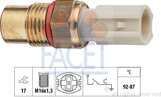 FACET 7.5291 - Термовимикач, вентилятор радіатора / кондиціонера autocars.com.ua