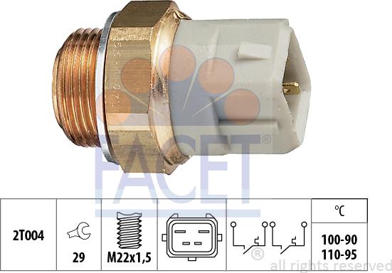 FACET 7.5624 - Термовимикач, вентилятор радіатора / кондиціонера autocars.com.ua
