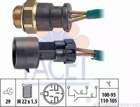 FACET 7.5633 - Термовимикач, вентилятор радіатора / кондиціонера autocars.com.ua