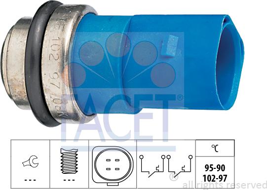 FACET 7.5692 - Термовимикач, вентилятор радіатора / кондиціонера autocars.com.ua