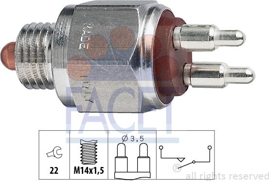 FACET 7.6036 - Датчик, переключатель, фара заднего хода autodnr.net