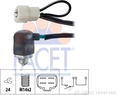 FACET 7.6064 - Датчик, контактний перемикач, фара заднього ходу autocars.com.ua