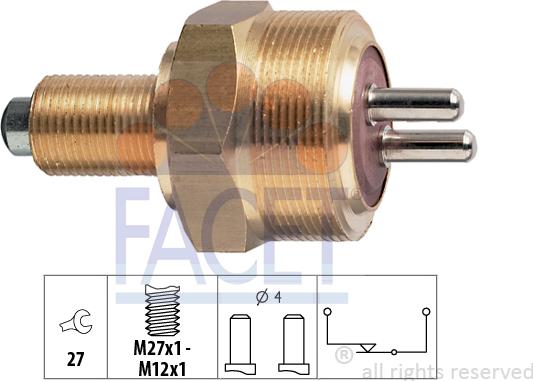 FACET 7.6100 - Датчик, контактний перемикач, фара заднього ходу autocars.com.ua