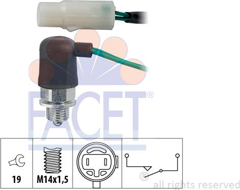 FACET 7.6179 - Датчик, контактний перемикач, фара заднього ходу autocars.com.ua