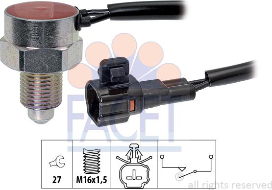 FACET 7.6299 - Датчик, контактний перемикач, фара заднього ходу autocars.com.ua