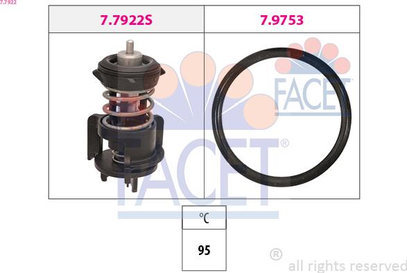 FACET 7.7922 - Термостат, охолоджуюча рідина autocars.com.ua