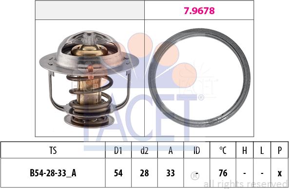 FACET 7.7934 - Термостат, охолоджуюча рідина autocars.com.ua