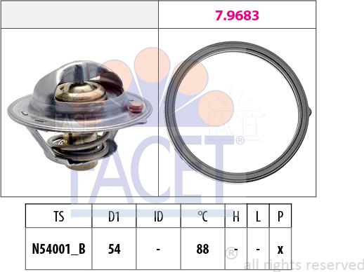 FACET 7.7995 - Термостат, охолоджуюча рідина autocars.com.ua