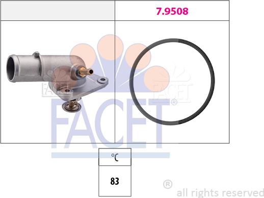 FACET 7.8166 - Термостат, охолоджуюча рідина autocars.com.ua