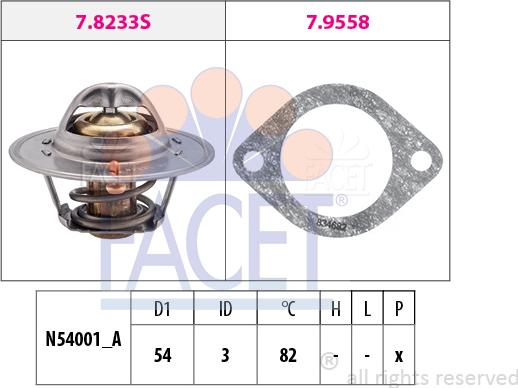 FACET 7.8329 - Термостат, охолоджуюча рідина autocars.com.ua
