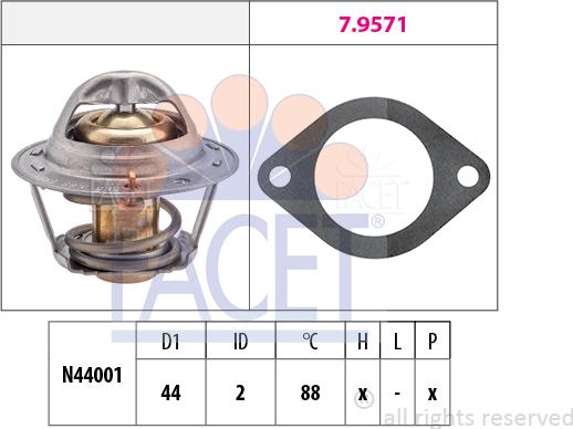 FACET 7.8369 - Термостат, охлаждающая жидкость avtokuzovplus.com.ua