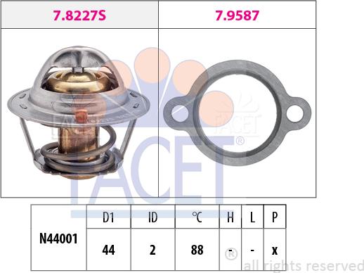 FACET 7.8409 - Термостат, охлаждающая жидкость avtokuzovplus.com.ua