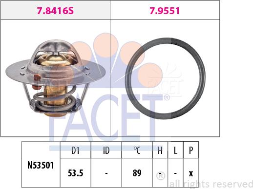 FACET 7.8416 - Термостат, охолоджуюча рідина autocars.com.ua