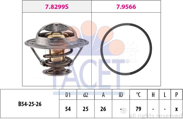 FACET 7.8525 - Термостат, охолоджуюча рідина autocars.com.ua