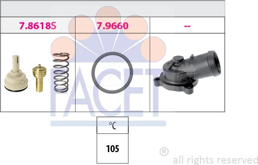 FACET 7.8619K - Термостат, охлаждающая жидкость avtokuzovplus.com.ua