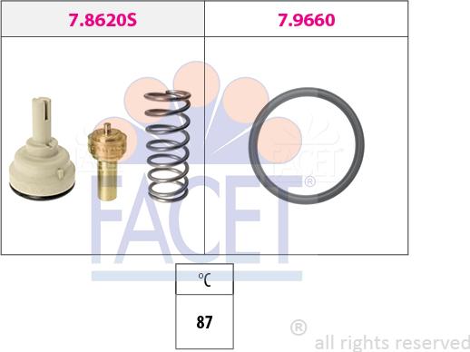 FACET 7.8620 - Термостат, охолоджуюча рідина autocars.com.ua