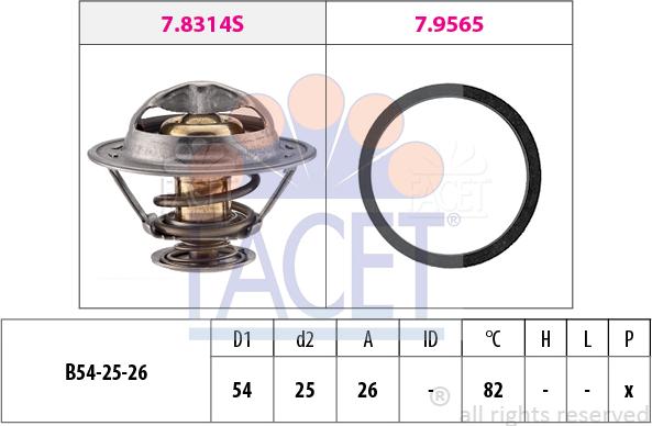 FACET 7.8677 - Термостат, охлаждающая жидкость avtokuzovplus.com.ua