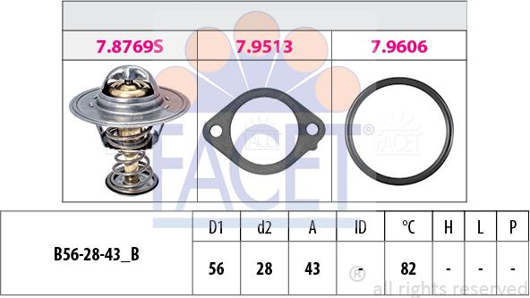 FACET 7.8769 - Термостат, охлаждающая жидкость autodnr.net