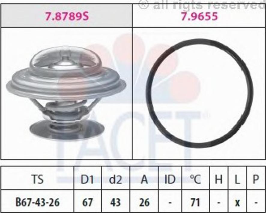 FACET 78789 - Термостат, охлаждающая жидкость avtokuzovplus.com.ua