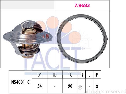 FACET 7.8802 - Термостат, охолоджуюча рідина autocars.com.ua