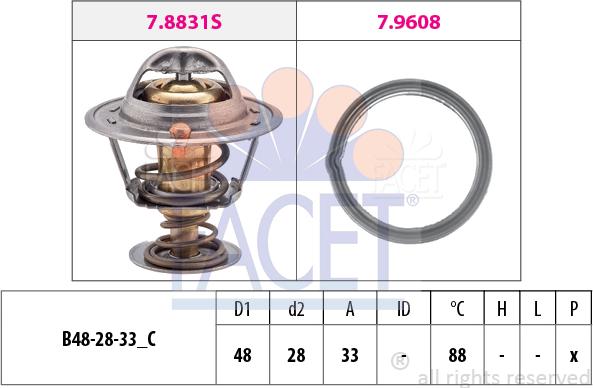 FACET 7.8831 - Термостат, охлаждающая жидкость avtokuzovplus.com.ua