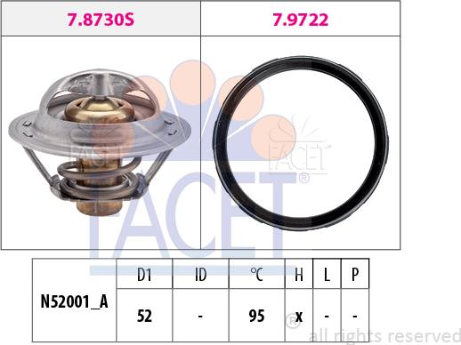 FACET 7.8946 - Термостат, охлаждающая жидкость avtokuzovplus.com.ua