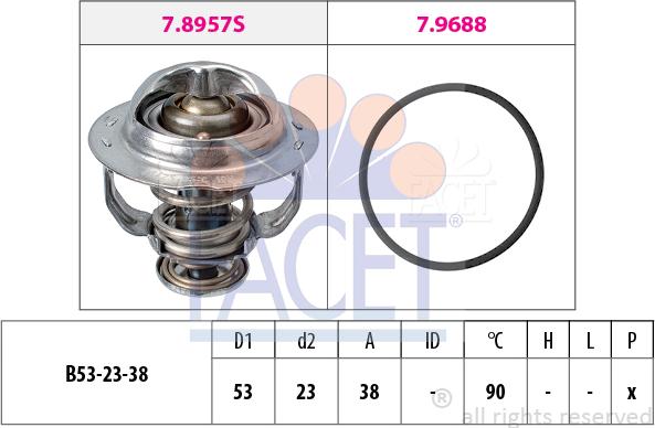 FACET 7.8957 - Термостат, охлаждающая жидкость avtokuzovplus.com.ua