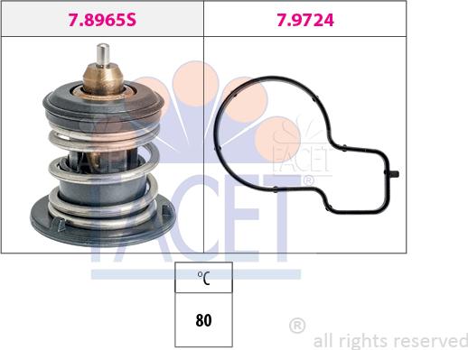 FACET 7.8965 - Термостат, охлаждающая жидкость avtokuzovplus.com.ua