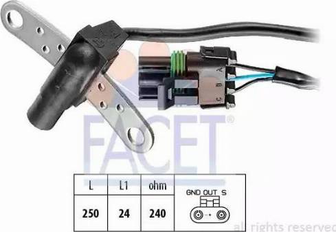 FACET 9.0013 - Датчик імпульсів, колінчастий вал autocars.com.ua