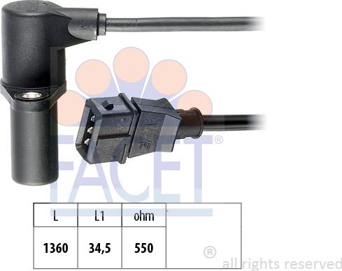 FACET 9.0040 - Датчик імпульсів, колінчастий вал autocars.com.ua