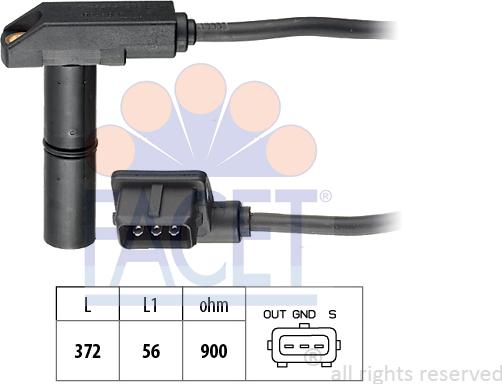 FACET 9.0048 - Датчик імпульсів, колінчастий вал autocars.com.ua