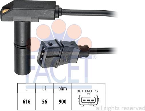 FACET 9.0054 - Датчик імпульсів, колінчастий вал autocars.com.ua