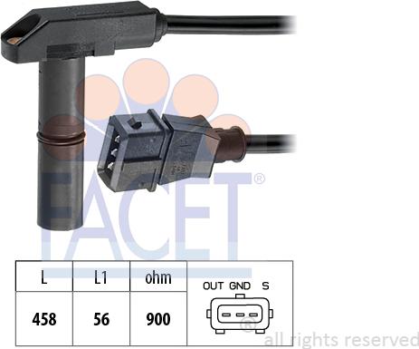 FACET 9.0058 - Датчик імпульсів, колінчастий вал autocars.com.ua