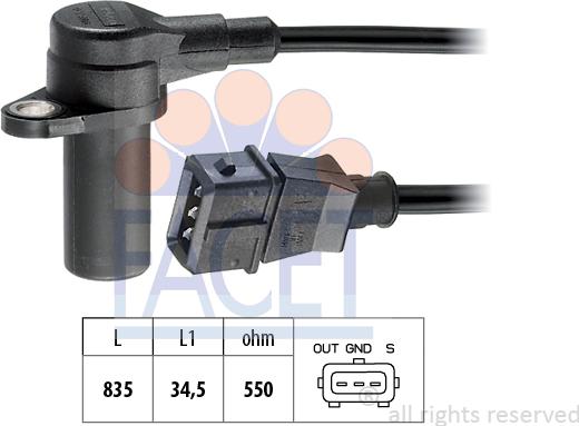 FACET 9.0137 - Датчик импульсов, коленвал autodnr.net