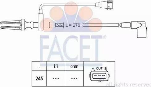 FACET 9.0154 - Датчик імпульсів, колінчастий вал autocars.com.ua