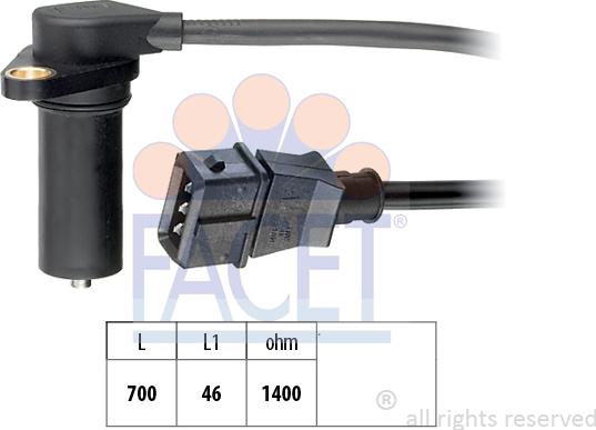FACET 9.0224 - Датчик імпульсів, колінчастий вал autocars.com.ua