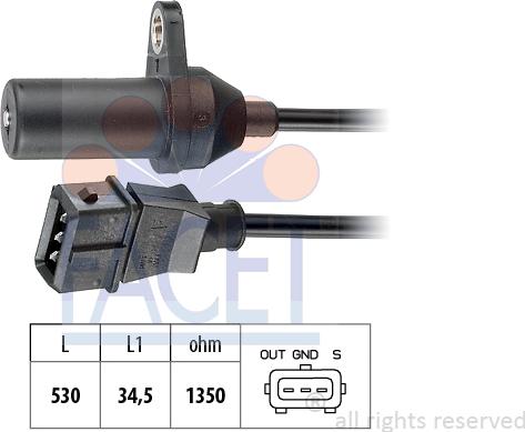 FACET 9.0265 - Датчик импульсов, коленвал avtokuzovplus.com.ua