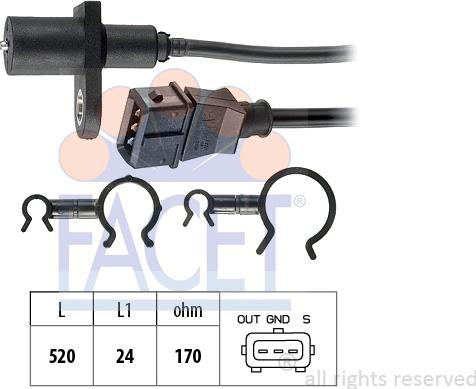 FACET 9.0397 - Датчик импульсов, коленвал avtokuzovplus.com.ua