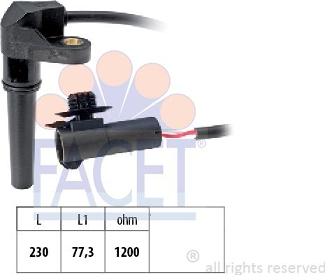 FACET 90617 - Датчик частоти обертання, автоматична коробка передач autocars.com.ua