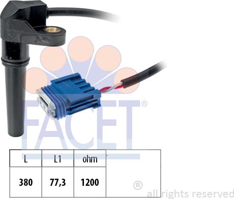 FACET 90618 - Датчик частоти обертання, автоматична коробка передач autocars.com.ua