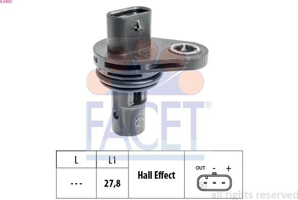 FACET 9.0803 - Датчик, положение распределительного вала autodnr.net