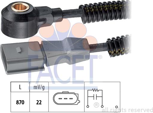 FACET 9.3192 - Датчик детонації autocars.com.ua