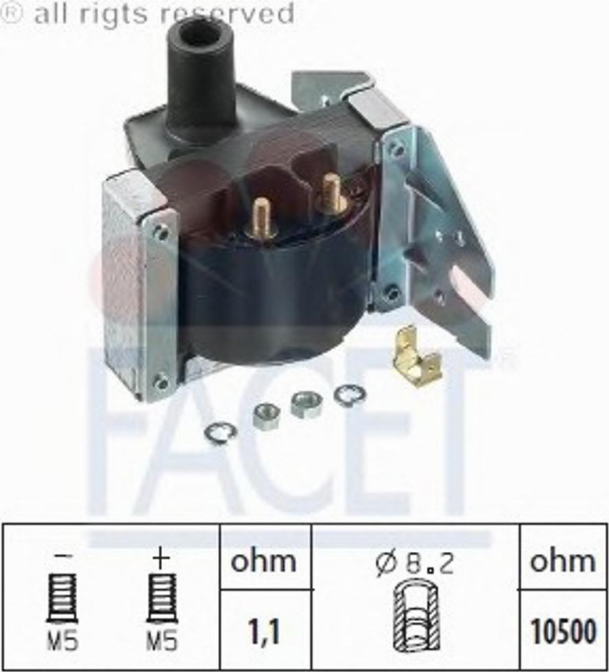 FACET 9.6034 - Котушка запалювання autocars.com.ua