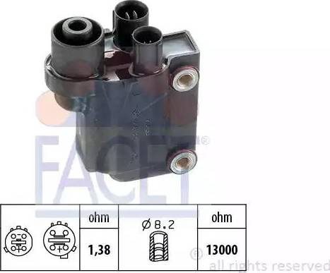 FACET 9.6112 - Котушка запалювання autocars.com.ua