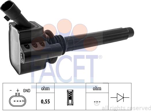 FACET 9.6542 - Котушка запалювання autocars.com.ua