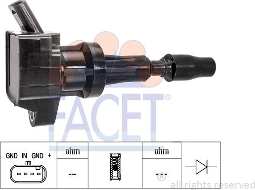 FACET 9.6547 - Котушка запалювання autocars.com.ua