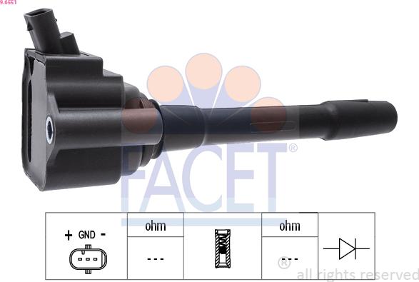 FACET 9.6551 - Котушка запалювання autocars.com.ua