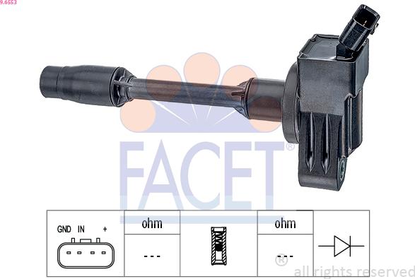 FACET 9.6553 - Котушка запалювання autocars.com.ua