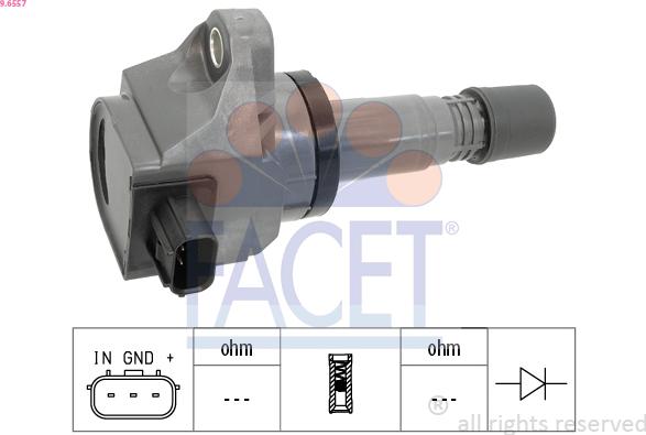 FACET 9.6557 - Котушка запалювання autocars.com.ua